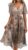 Spring Summer Chiffon Midi Dresses Womens Boho Elegant Floral Maxi Dress V Neck Ruffle Sleeve Chiffon Summer Beach Dress