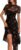 GothDark Women’s Summer Floral Vintage Mesh Irregular Hem Party Midi Dress