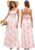 HTZMO Womens Summer Wedding Guest Floral Maxi Sundress Square Neck Back Bow Tie Flowy Boho Beach Vacation Long Dresses