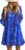 Opemiby Summer Dresses for Women 2025 Flowy Ruffle 3/4 Sleeve V Neck Tiered Casual Babydoll Boho Beach Mini Dress