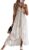 Yoisdtxc Women’s Summer Casual Lace Hem Dress Deep V Neck Sleeveless Beachwear Spaghetti Straps Backless Ruffle Mini Dress