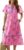 Wenrine Womens Summer Floral Midi Dress Casual Short Sleeve V Neck Flowy Ruffle Boho Beach Sundress with Pockets
