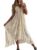 Edhomenn Women Boho Maxi Dress Long Evening Dress Sleeveless Lace Floral Fitted Spaghetti Strap Dress V Neck Party Dress