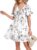 AUSELILY Summer Dresses for Women UK V Neck Short Sleeve Dress with Pockets