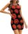 Peony Flower Floral Trendy Bodycon Mini Dress for Women Crewneck Sleeveless Tank Sundress Beach Vacation
