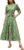 YEXPINE Women’s Floral Printed Stand Ruffle Collar Midi Dress Half Sleeve Button Down Flowy Belted Beach Vacation Dress