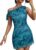 Narecte Women’s One Shoulder Floral Mini Dress Self Tie Summer Dress