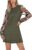 CUPSHE Mini Dresses for Women Round Neck Sheer Long Sleeve Floral Knit A Line Fall Casual Dress