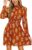 CUPSHE Women’s A-Line Mini Dress Flowy Swing Ditsy Floral Print Long Sleeve Round Neck Smocked Fall Party Casual Dress