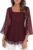 Syphiby Womens Flowy Square Neck Chiffon Tunic Tops Ladies Dressy Blouses