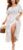 SHESTARR Women’s Plus Size Summer Milkmaid Dress Short Sleeve Square Neck Tie Front Split A-Line Boho Casual Dress