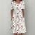 Women’s Floral Print Round Neck Half Sleeve Loose Midi Dress with Pockets