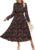 GRACE KARIN Women Long Sleeve Floral Chiffon Maxi Wedding Guest Dresses
