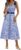 Wenrine Womens Summer Floral Midi Dress Casual Tie Strap Sleeveless Smocked Button Boho Flowy Beach Sundress with Pocket