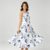 Women’s Floral Sleeveless Maxi Round Neck A-Line Tank Dress White