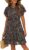 Manydress Women’s Chiffon Floral Dresses Casual Summer Boho Flutter Sleeve Flowy Skater Western Dress MY112