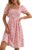MSBASIC Women’s Summer Casual Square Neck Dress Floral Puff Sleeve A Line Midi Sundress with Pockets