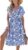 CUPSHE Women Striped Midi Cover-Up Dress Short Sleeves Sexy Beach Cover Up Casual Summer