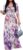 SUZONANA Plus Size Dresses for Women Floral Print Maxi Dress Flowy 3/4 Sleeve with Belt