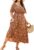 RWJ Women’s Plus Size Summer Dresses Short Sleeve Smocked Boho Maxi Dress