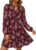 PRETTYGARDEN Women’s Fall Boho Dresses 2025 Floral Long Sleeve V Neck Mini Flowy Wedding Guest Dress Trendy Vacation Outfits